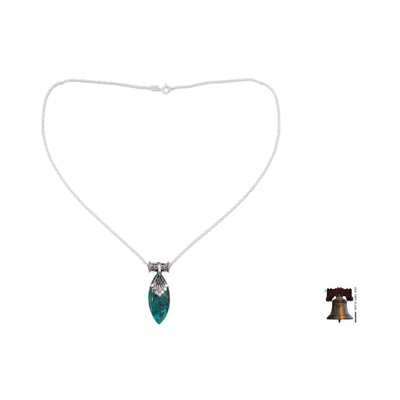 Halskette mit Anhänger aus Sterlingsilber - Halskette aus Sterlingsilber mit türkisfarbenem Edelstein
