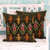 Embroidered cushion covers, 'Floral Night' (pair) - 2 Chain Stitch Embroidery Cushion Covers