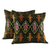 Embroidered cushion covers, 'Floral Night' (pair) - 2 Chain Stitch Embroidery Cushion Covers