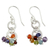 Multi-gemstone chakra earrings, 'Radiance' - Sterling Silver Earrings Multi Gemstone Chakra Jewelry thumbail