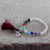 Multi-gemstone chakra bracelet, 'Rich Harmony' - Quartz Chakra Bracelet Multigems and Silver Om Charm (image 2b) thumbail