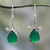Sterling silver dangle earrings, 'Himalaya Muse' - Sterling Silver and Green Onyx Hook Earrings thumbail