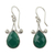 Sterling silver dangle earrings, 'Himalaya Muse' - Sterling Silver and Green Onyx Hook Earrings (image 2a) thumbail
