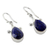Lapis lazuli dangle earrings, 'Himalaya Muse' - Artisan Crafted Lapis Lazuli and Sterling Silver Jewelry (image 2b) thumbail