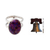 Sterling silver single stone ring, 'Purple Island' - Purple Composite Turquoise Sterling Silver Ring