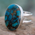 Sterling silver single stone ring, 'Blue Island' - Blue Composite Turquoise Sterling Silver Ring thumbail