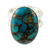 Sterling silver single stone ring, 'Blue Island' - Blue Composite Turquoise Sterling Silver Ring (image 2b) thumbail