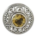 Citrine cocktail ring, 'Dazzle' - Fair Trade Citrine and Sterling Silver Cocktail Ring