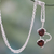 Granat-Herz-Halskette - Herz-Halskette aus Granat und Sterlingsilber