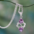 Amethyst heart necklace, 'Spiritual Love' - Amethyst and Sterling Silver Heart Necklace thumbail