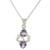 Amethyst heart necklace, 'Spiritual Love' - Amethyst and Sterling Silver Heart Necklace (image 2b) thumbail
