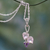 Rose quartz and amethyst heart necklace, 'Celebrate Love' - Romantic Rose Quartz and Amethyst Sterling Silver Necklace