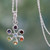 Multi-gemstone chakra necklace, 'Harmony Within' - Multi Gemstone Sterling Silver Necklace Chakra Jewelry