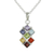 Multi-gemstone chakra necklace, 'Wellness' - Multi Gemstone Sterling Silver Necklace Chakra Jewelry thumbail