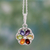 Multi-gemstone chakra necklace, 'Energy Bloom' - Floral Chakra Jewelry Multi Gem Necklace