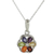 Multi-gemstone chakra necklace, 'Energy Bloom' - Floral Chakra Jewelry Multi Gem Necklace thumbail