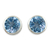 Blue topaz stud earrings, 'Spark of Life' - Blue Topaz Stud Earrings Sterling Silver Jewelry (image 2a) thumbail