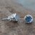 Blue topaz stud earrings, 'Spark of Life' - Blue Topaz Stud Earrings Sterling Silver Jewelry (image 2b) thumbail