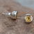Citrine stud earrings, 'Spark of Life' - Citrine Stud Earrings Sterling Silver Jewelry (image 2b) thumbail