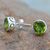 Peridot stud earrings, 'Spark of Life' - Peridot Stud Earrings Sterling Silver Jewelry (image 2b) thumbail