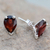Garnet stud earrings, 'Devotion' - Fair Trade Garnet Stud Earrings 2.5 cts (image 2b) thumbail
