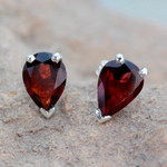 Garnet stud earrings, 'Devotion' - Fair Trade Garnet Stud Earrings 2.5 cts