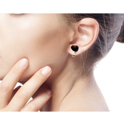 Garnet stud earrings, 'Devotion' - Fair Trade Garnet Stud Earrings 2.5 cts
