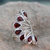 Garnet cocktail ring, 'Wing of Love' - 3.5 Cts Garnet and Sterling Silver Ring from India Jewelry thumbail