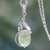 Prehnite pendant necklace, 'Mystic Treasure' - Sterling Silver Necklace with Prehnite Leafy Pendant