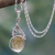 Rutilated quartz pendant necklace, 'Mystic Treasure' - Sterling Silver Necklace with Rutilated Quartz Leafy Pendant (image 2) thumbail
