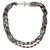 Labradorite and garnet strand necklace, 'Fire and Mist' - Labradorite and garnet beaded bracelet (image 2a) thumbail