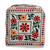 Embroidered cotton ottoman cover, 'Barmer Blooms' - Multicolored Embroidery Square Ottoman Cover (image 2b) thumbail