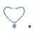 collar con colgante de calcedonia - Collar de plata de ley con calcedonia azul