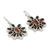 Garnet and carnelian flower earrings, 'Passionate' - Carnelian Floral Earrings with Garnet Petals