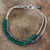 Labradorite and onyx beaded bracelet, 'In Peace' - Beaded Silver Bracelet with Labradorite and Green Onyx
