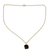 Gold vermeil onyx pendant necklace, 'Modern Charm' - Hand Made Gold Vermeil Faceted Onyx Necklace