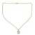 Gold vermeil quartz pendant necklace, 'Modern Charm' - Hand Made Gold Vermeil Faceted Quartz Necklace