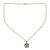 Halskette mit Anhänger aus Gold-Vermeil-Blautopas - Handgefertigte Halskette mit facettiertem Blautopas aus Gold-Vermeil