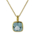 Collar colgante topacio azul vermeil de oro - Collar artesanal de oro vermeil con topacios azules facetados