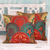Applique cushion covers, 'Glorious' (pair) - 2 Orange and Teal Embroidered Applique Cushion Covers thumbail