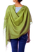 Silk and wool shawl, 'Persian Forest' - Handcrafted Wrap Silk Wool Blend Shawl (image 2c) thumbail
