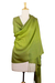 Silk and wool shawl, 'Persian Forest' - Handcrafted Wrap Silk Wool Blend Shawl (image 2d) thumbail