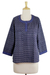 Cotton tunic, 'Blue Flame' - Blue Ikat Handwoven Cotton Tunic