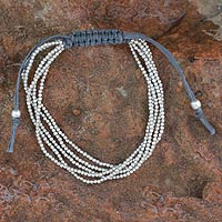 Sterling silver beaded bracelet, 'Sheer Beauty' - Silver Beaded Bracelet from India