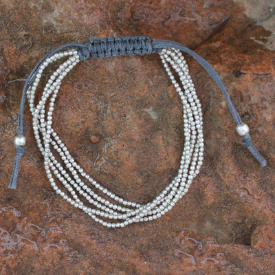 Perlenarmband aus Sterlingsilber - Silbernes Perlenarmband aus Indien