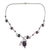 Amethyst Y-necklace, 'Dew Blossom' - Purple Turquoise and Amethyst Handmade Necklace from India (image 2a) thumbail