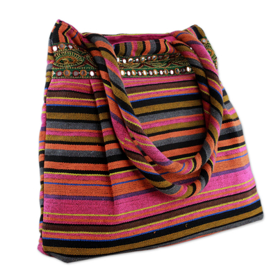 Umhängetasche aus Baumwolle - Handgewebte Umhängetasche aus Baumwolle aus Indien