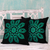 Cotton cushion covers, 'Teal Splendor' (pair) - Teal and Black Embroidered Floral Cushion Covers (Pair)
