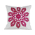 Fundas de cojines de algodón, (par) - Fundas de cojines florales bordados en rosa fuerte y blanco (par)