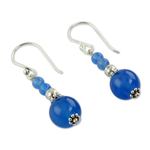 Chalcedony dangle earrings, 'Heavenly' - India Handmade Chalcedony Earrings